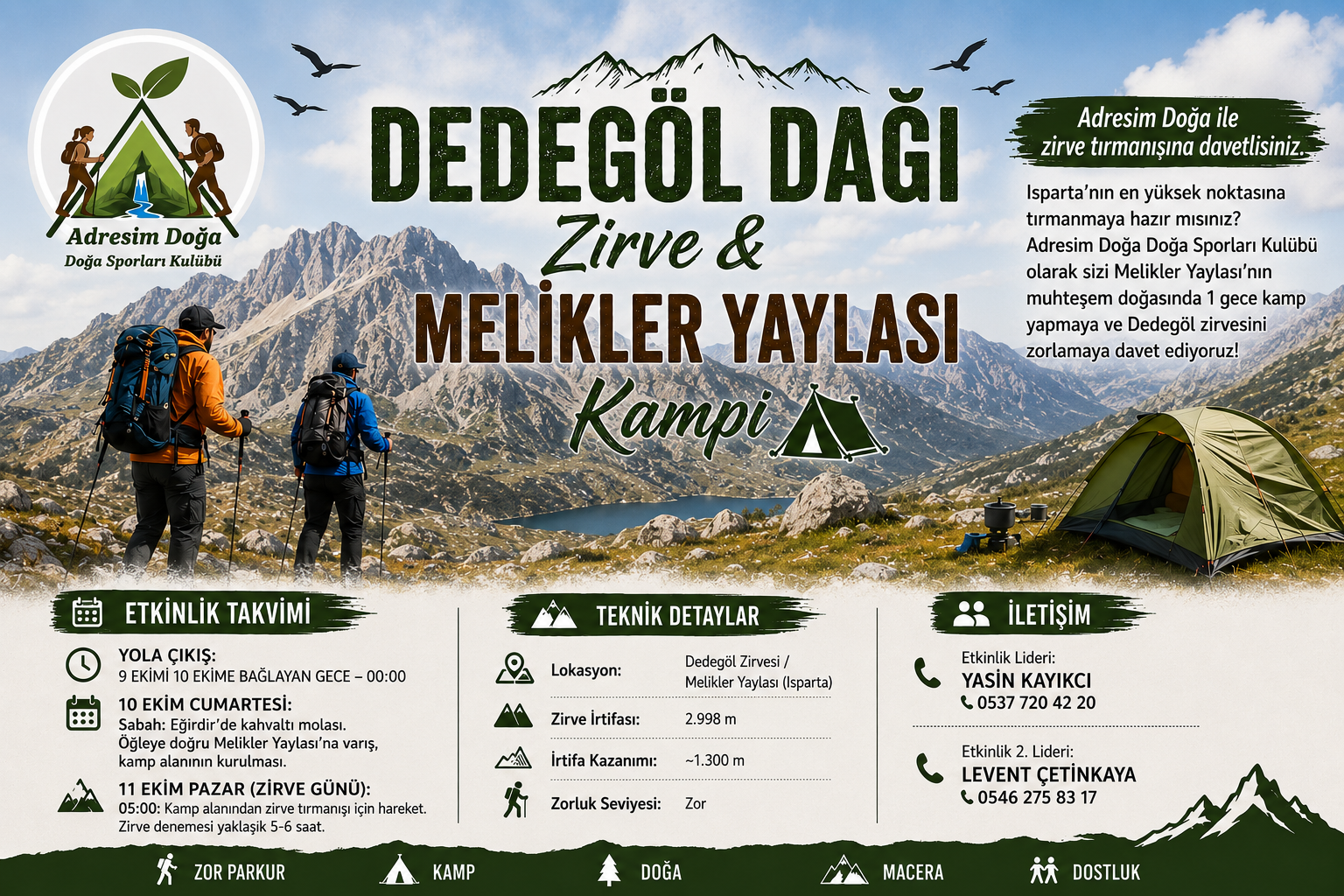 DEDEGÖL ZİRVESİ VE MELİKLER YAYLASI KAMPI